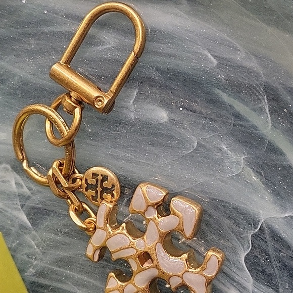 Tory Burch Gold and Cream Key Holder Or Charm - Picture 7 of 7
